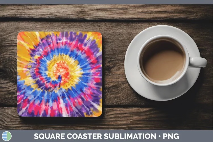Tie-Dye Classic Square Coaster Sublimation Coas