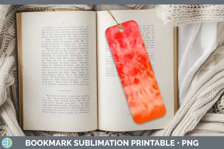 Tie-Dye Orange Bookmark Sublimation Printable D