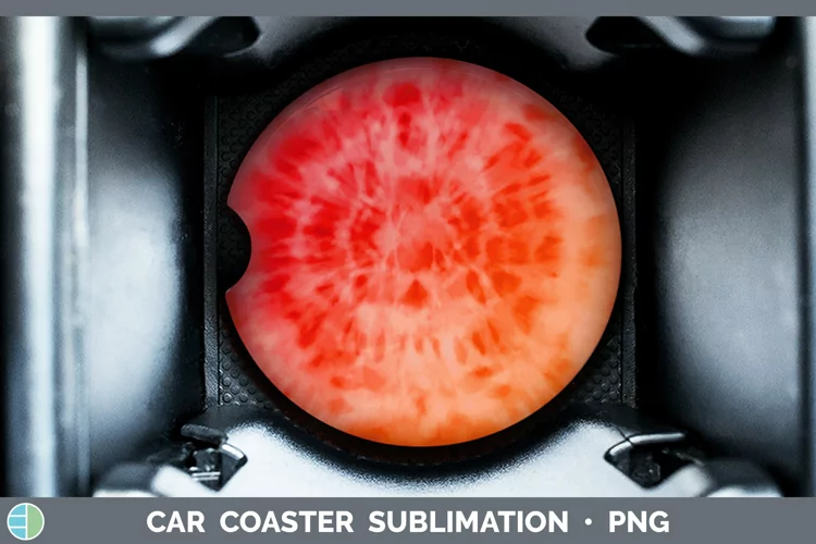Tie-Dye Orange Car Coaster Sublimation Coaster