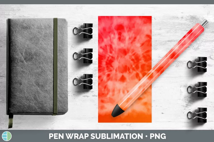 Tie-Dye Orange Pen Wrap Sublimation Epoxy Pen D