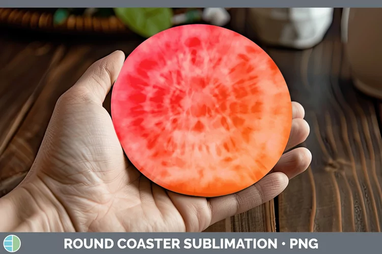 Tie-Dye Orange Round Coaster Sublimation Coaste