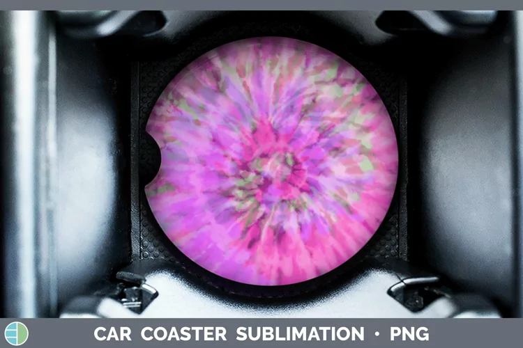 Tie-Dye Pink Car Coaster Sublimation Coaster De