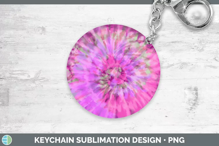 Tie-Dye Pink Keychain Sublimation Keyring Desig