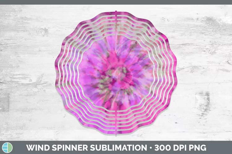 Tie-Dye Pink Wind Spinner Sublimation Spinner D
