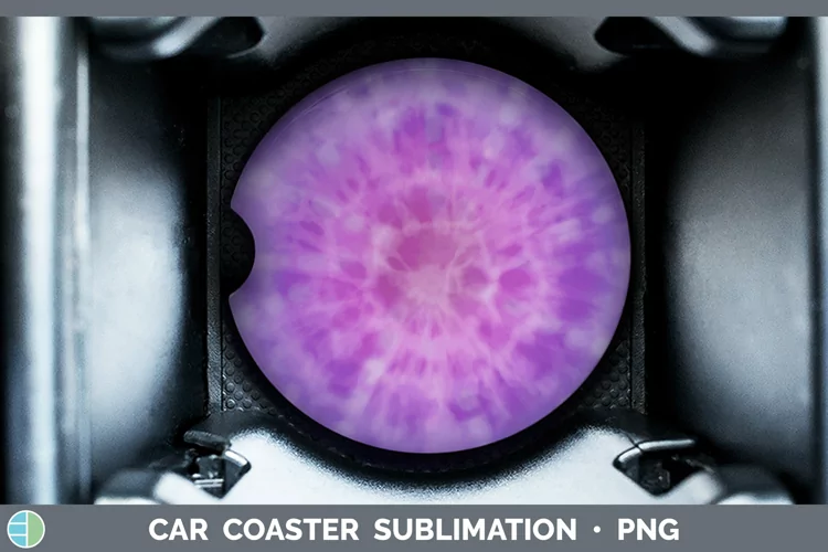 Tie-Dye Purple Car Coaster Sublimation Coaster