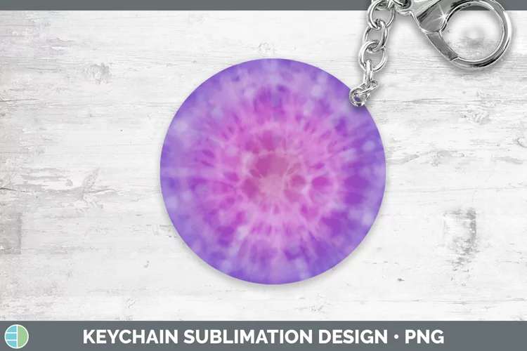 Tie-Dye Purple Keychain Sublimation Keyring Des