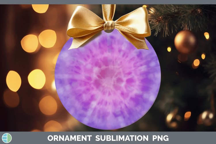 Tie-Dye Purple Ornament Sublimation Bauble Desi