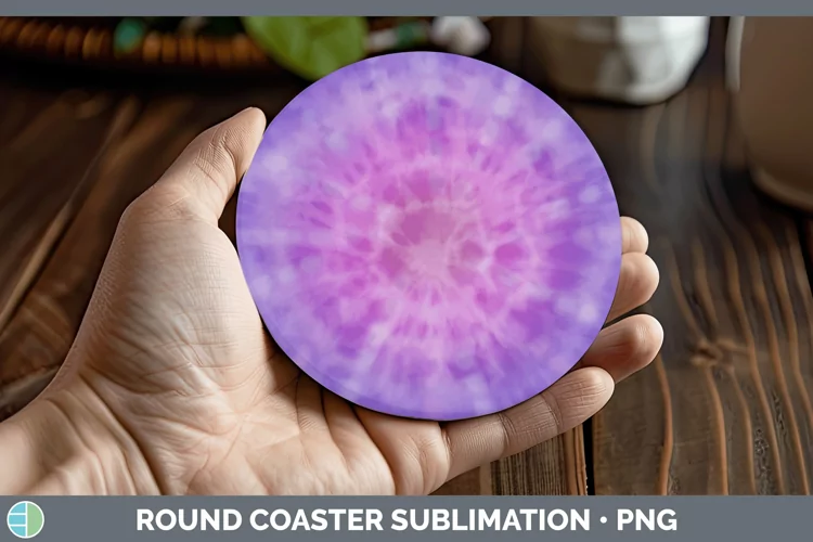 Tie-Dye Purple Round Coaster Sublimation Coaste