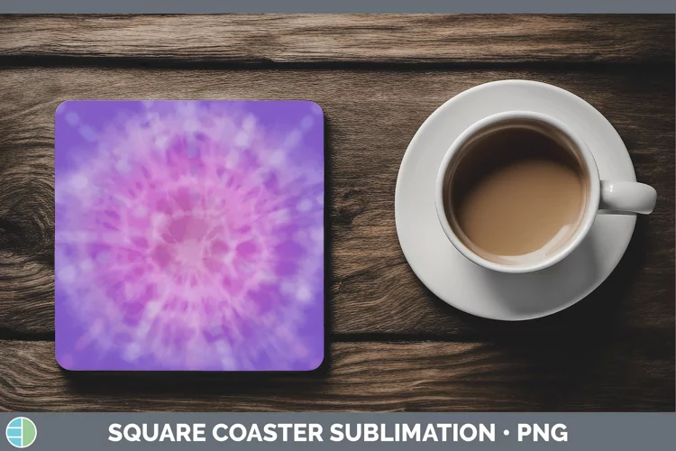 Tie-Dye Purple Square Coaster Sublimation Coast