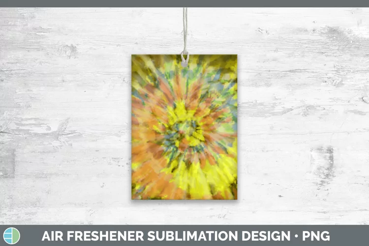 Tie-Dye Yellow Air Freshener Sublimation Car Fr