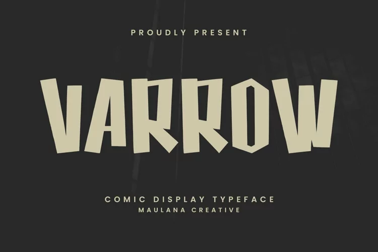 Varrow Comic Display Typeface Handmade Fonts