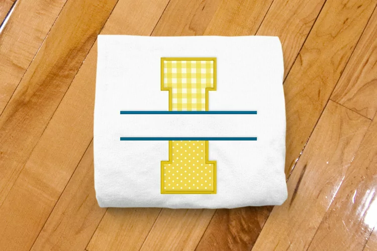 Varsity Letter I Split Applique Embroidery File