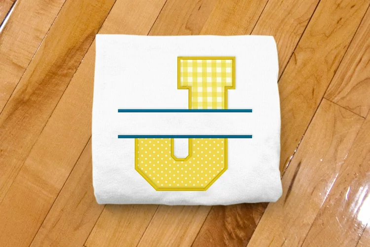 Varsity Letter J Split Applique Embroidery File