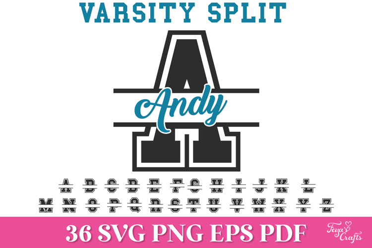 Varsity Split SVG Alphabet