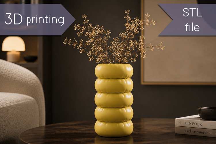3D print vase, Inflated vase stl, Creative home decor
