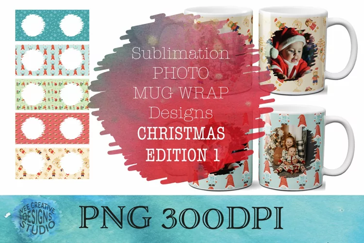 Christmas Sublimation Mug Template Bundle | Photo Template - Free Design of The Week