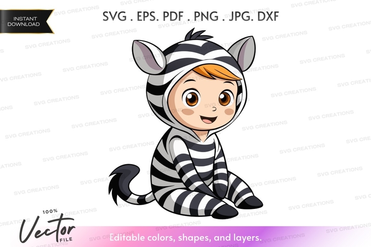 Child in zebra costume