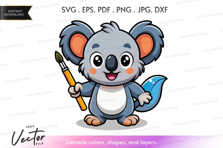 Koala with paintbrush and palette