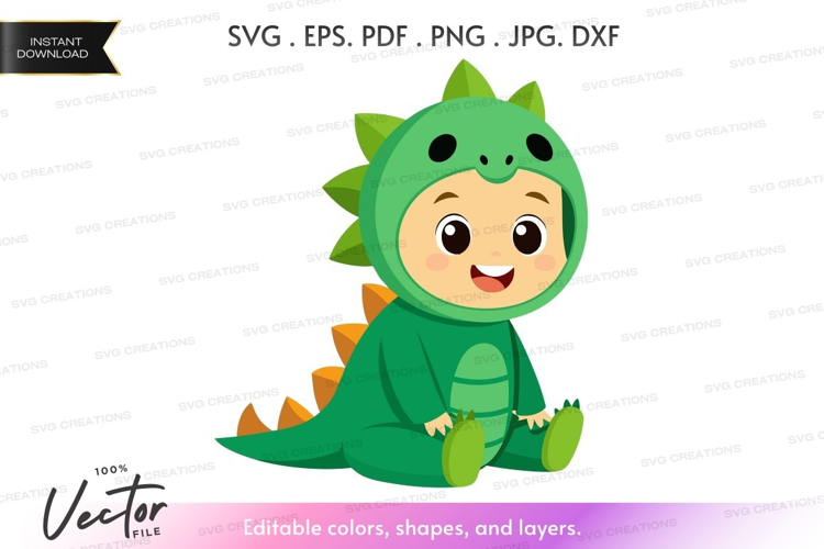 Child in dinosaur costume