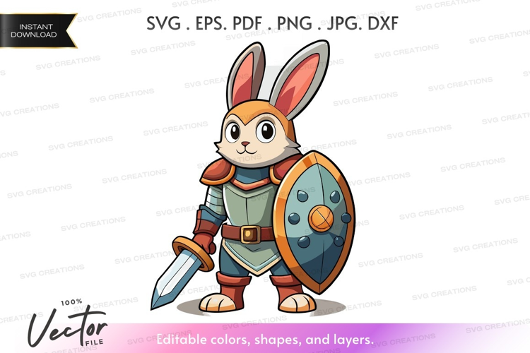 Brave rabbit knight