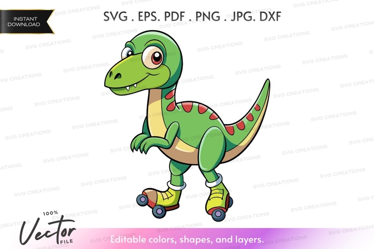 Dinosaur on roller skates