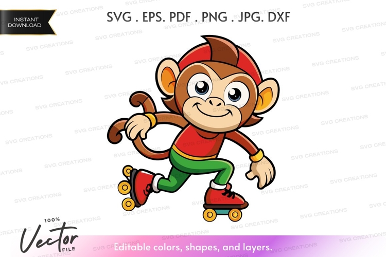 Monkey on roller skates