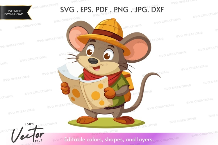Adventurous mouse with map