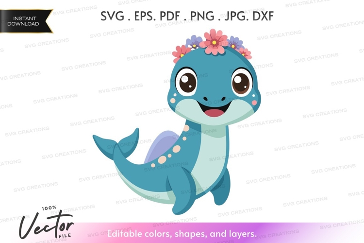 Happy blue seal with flower crown