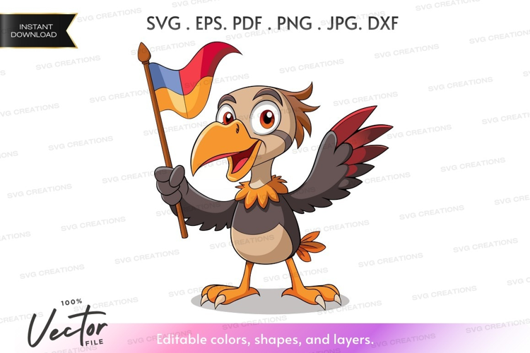 Bird holding ukrainian flag