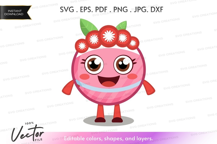 Happy watermelon character