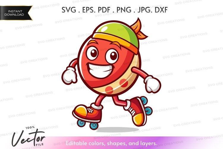 Skating watermelon character example image 1