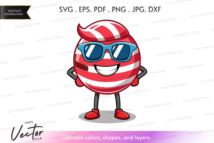 Cool candy cane character