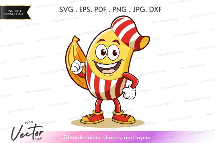 Cheerful banana mascot