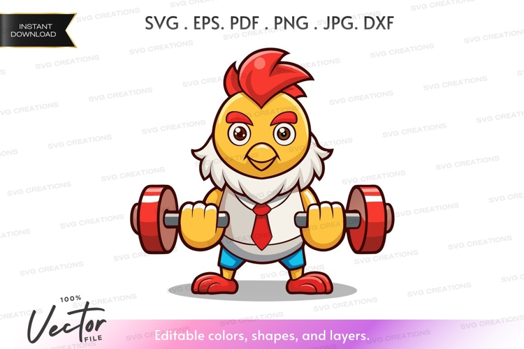 Business chicken lifting weights