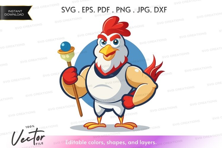 Mighty rooster with scepter example image 1