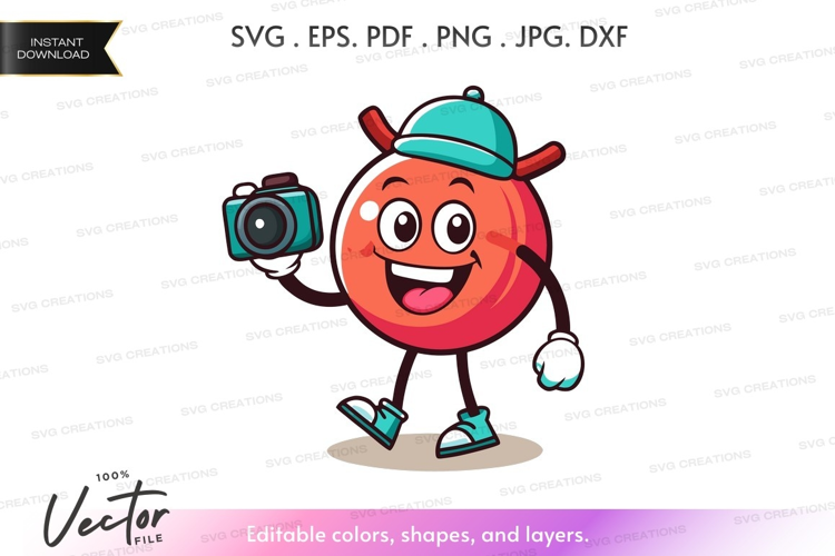 Photographer peach character