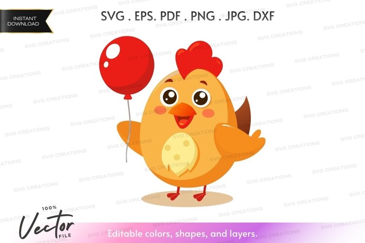 Celebrating chicken with balloon example image 1