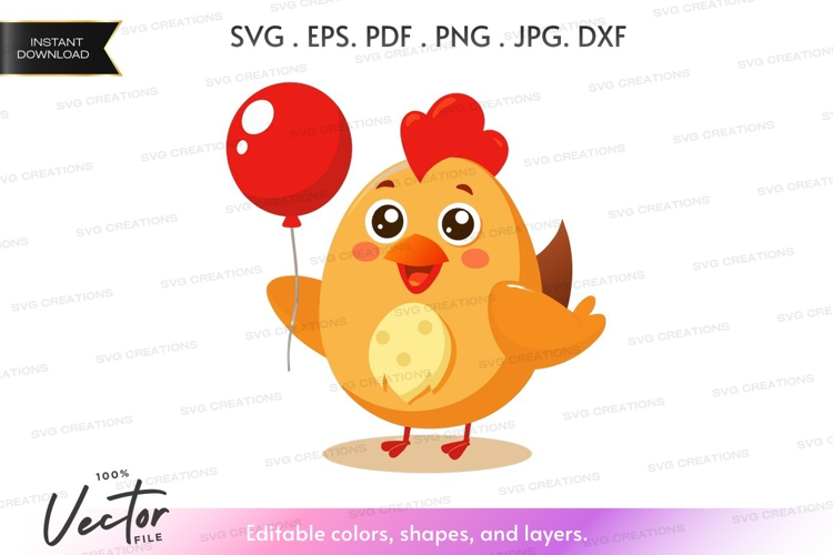 Celebrating chicken with balloon