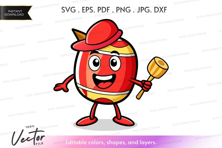 Cheerful apple mascot