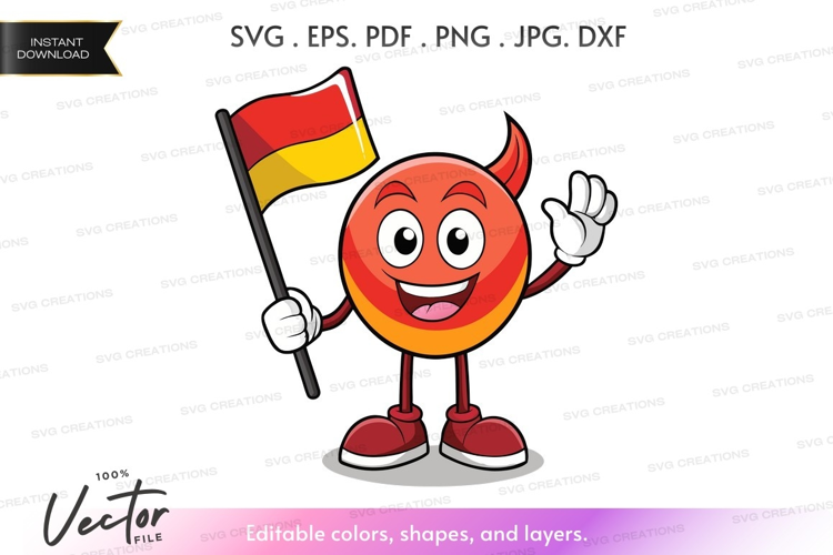 Happy germany flag character