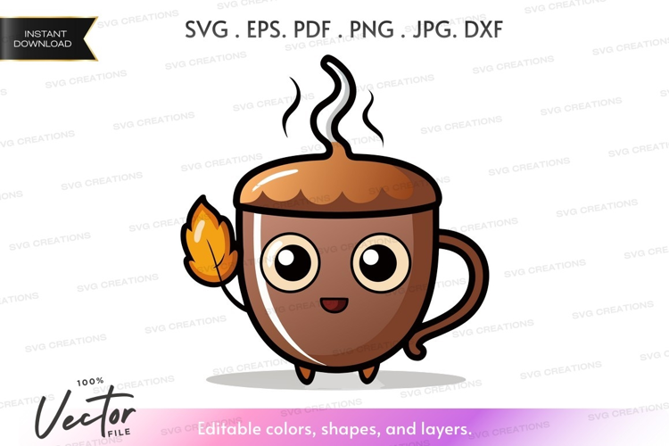 Steaming coffee cup character