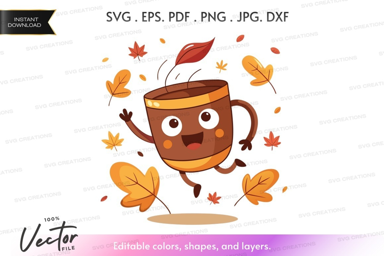 Autumn coffee cup