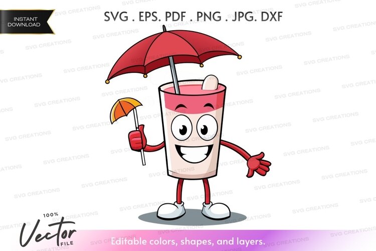 Cheerful milkshake with umbrella example image 1