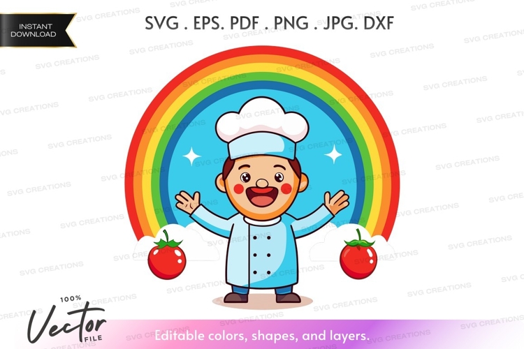 Chef under rainbow