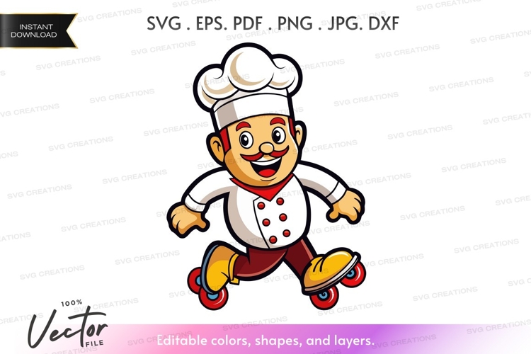 Chef on roller skates