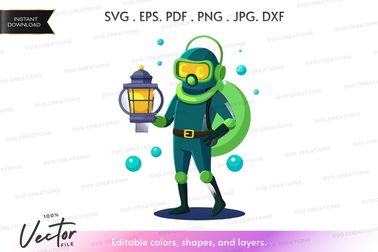 Underwater explorer with lantern