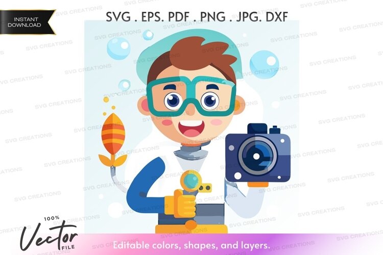 Young scientist with camera example image 1