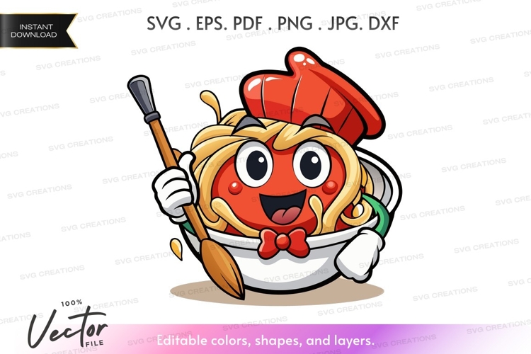 Chef spaghetti mascot