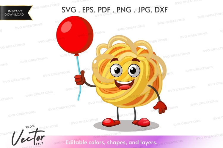 Spaghetti with balloon