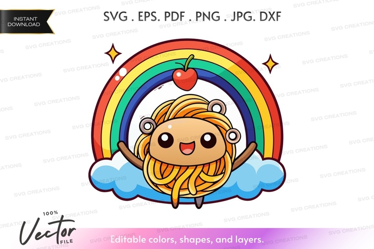 Happy child under rainbow